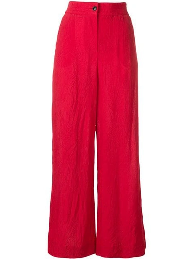 Alysi Wrinkled Effect Trousers - Red