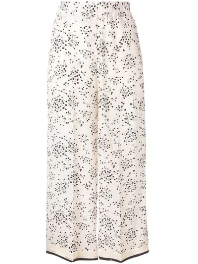 Alysi Small Floral Print Trousers - Neutrals
