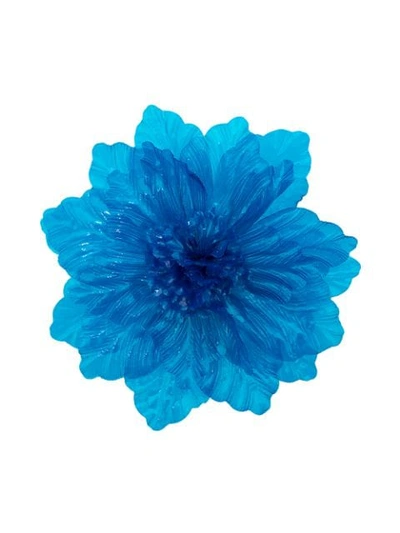 Molly Goddard Oversized Flower Brooch In Blue