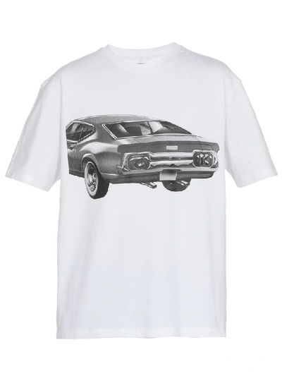 Calvin Klein Cotton T-shirt In White/black Car