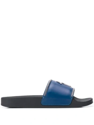 Giuseppe Zanotti Brett Zip Slides - Blue