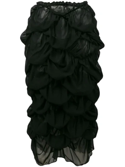 Pre-owned Comme Des Garçons Ruffled Skirt In Black