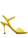 Prada Transparent Detail Sandals In Yellow