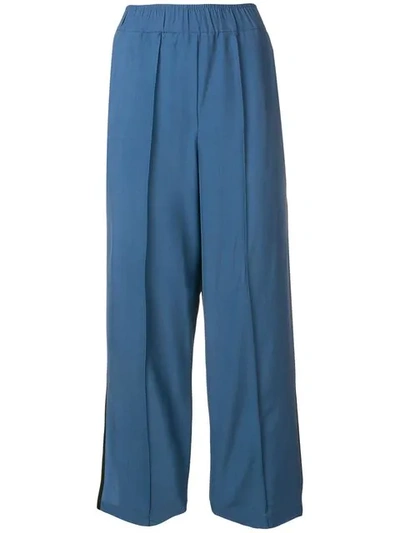 Alysi Cropped-hose Mit Kontrasteinsatz - Blau In Blue