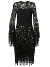 Romance Was Born Disco Dame Midi Dress In Black