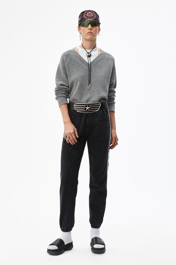 Alexander Wang Logo Tape Jogger In Grey Aged | ModeSens