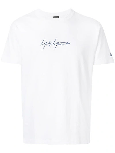 Yohji Yamamoto Embroidered Signature T-shirt - White