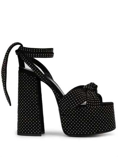 Saint Laurent Stud-embellished Paige Sandals In 1000 -nero