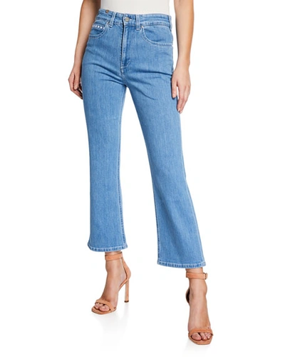 Atelier Notify High-rise Capri Boot-cut Jeans In Light Blue