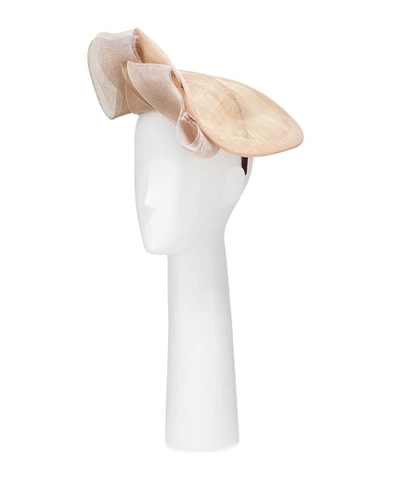 Jane Taylor Shaped Disc Straw Hat W/ Crin Trim In Natural