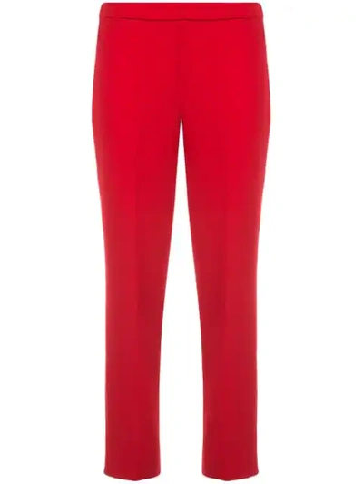 Theory Basic Crepe Pull-on Cropped Pants In Peppercorn