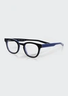 Eyebobs Waylaid Square Acetate Readers In Black/blue