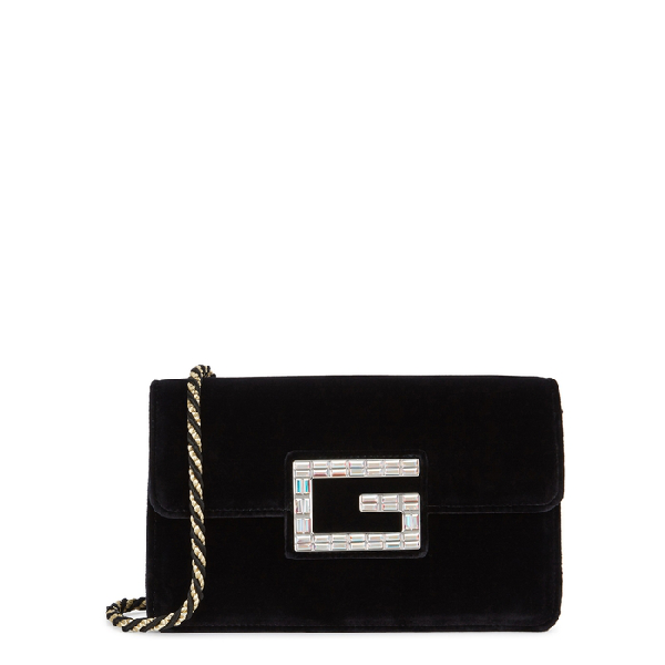 gucci black velvet crossbody
