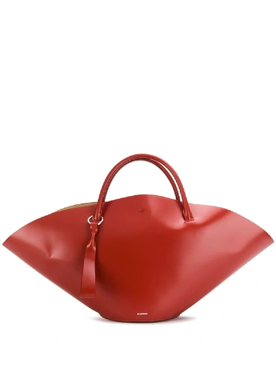 Jil Sander Structured Tote Bag In Red