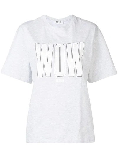 Msgm T-shirt Mit Print In Grey