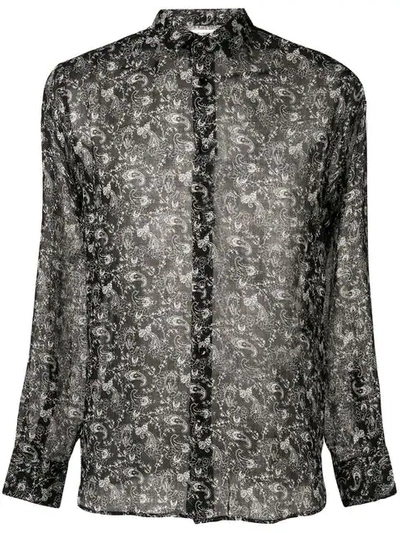 Saint Laurent Paisley Embroidered Shirt In Black | ModeSens