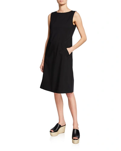 Lafayette 148 Plus Size Ensley High-neck Sleeveless Shift Dress In Black