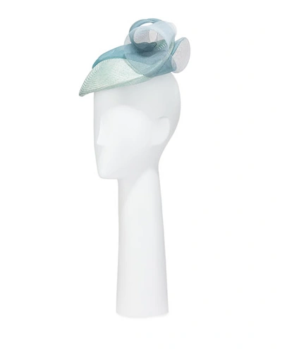 Jane Taylor Straw Cocktail Hat W/ Twisted Crin In Blue