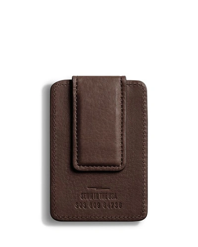 Shinola Men's Leather Card Case With Magnetic Money Clip In Chocolate