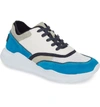 Donald J Pliner Men's Blowtech Suede Trainer Sneakers In White/ Blue
