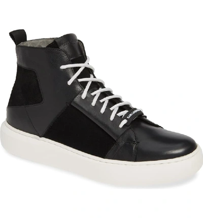 Karl Lagerfeld Men's Leather & Suede High-top Sneakers In Black
