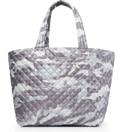 Mz Wallace Gray Camo Large Metro Tote In Light Grey Camo