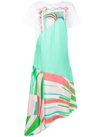 Emilio Pucci Shell-print Asymmetric Dress In Green