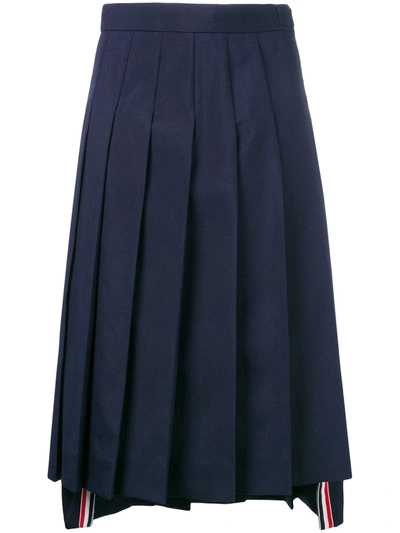 Thom Browne School Uniform Pleated Skirt In Blue