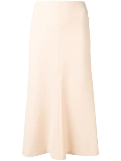 A.w.a.k.e. Curved Midi Full Skirt In Neutrals