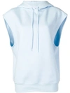 Courrèges Sleeveless Hoodie In Blue