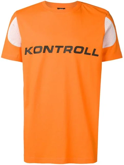Kappa Mesh Panels T-shirt In Orange