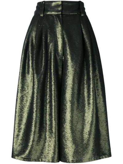 Marc Jacobs Micro-sequin Culotte Trousers In Green