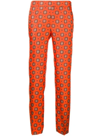 Alberto Biani Printed Slim-fit Trousers - Orange