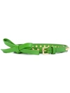 Prada Women's Bow-detailed Studded Leather Belt In Green