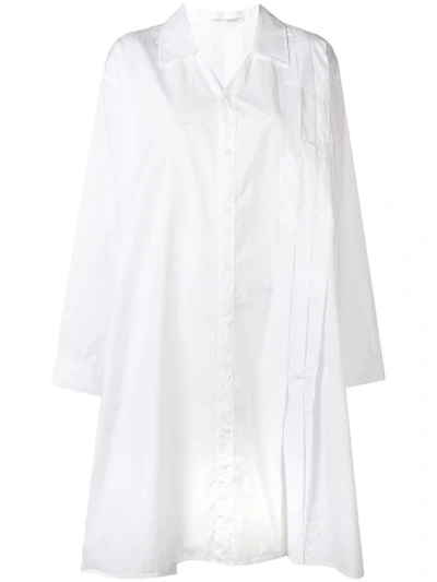 Yohji Yamamoto Printed Oversized Shirt In White