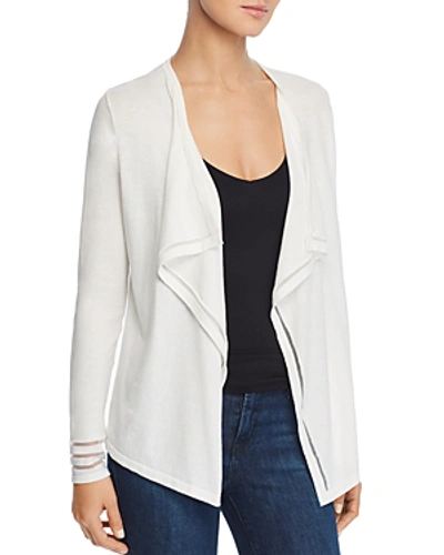 Avec Mesh-trim Open Cardigan In White