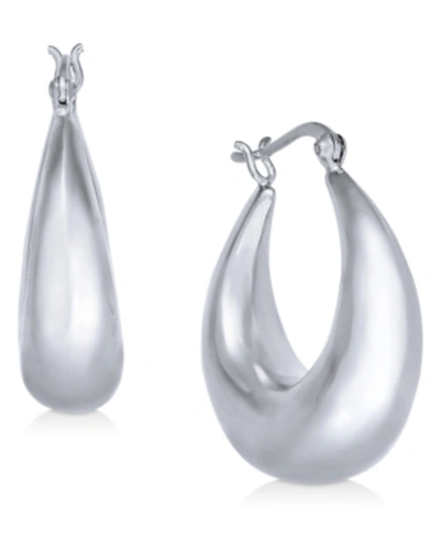 Essentials Medium Graduated Puff Hoop In Silver Plate Or Gold Plate Earrings
