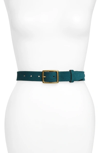 Rag & Bone 'boyfriend' Leather Belt In Forest Suede