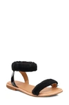 Ugg Fluff Springs Genuine Shearling Sandal In Black