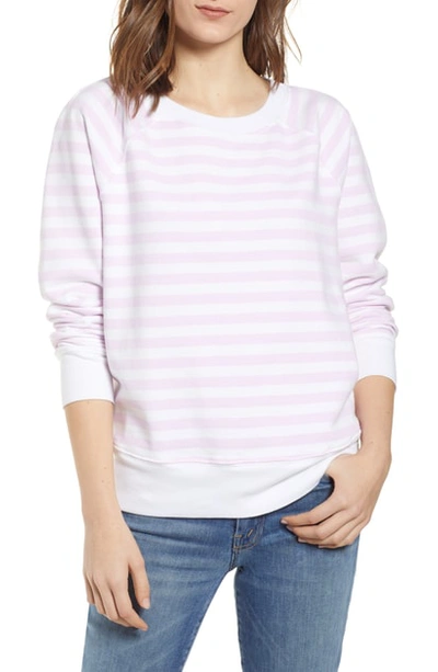 Stateside French Terry Crewneck Sweatshirt In Lavender Stripe