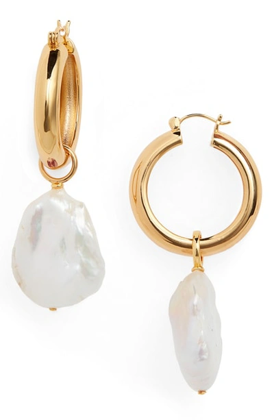 Lizzie Fortunato Gold Mood Cultured Pearl Earrings In Pearl/ Gold