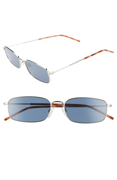Tommy Hilfiger 55mm Rectangle Sunglasses In Palladium/ Blue