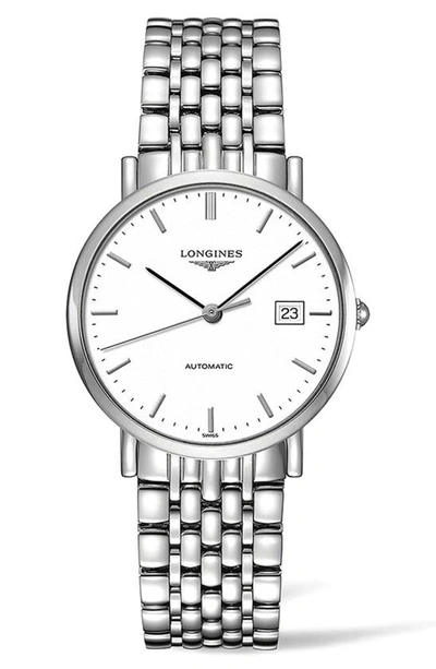 Longines Elegant Automatic Bracelet Watch, 37mm In Silver