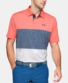 Under Armour Men's Colorblock Playoff Polo In Pink/grey/white
