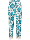 Gucci Floral Print Straight Trousers In Blue