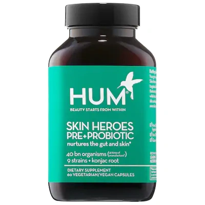 Hum Nutrition Skin Heroes Pre + Probiotic Clear Skin Supplement 60 Capsules In Turquoise
