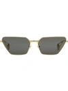 Gucci Rectangular Sunglasses In Gold