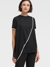 Donna Karan Asymmetrical Top With Contrast Piping In Black