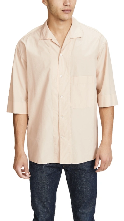 Lemaire Convertible Collar Shirt In Nude