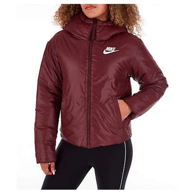 Nike Women's Puffer Jacket In Red Size Medium 100% Polyester/fiber